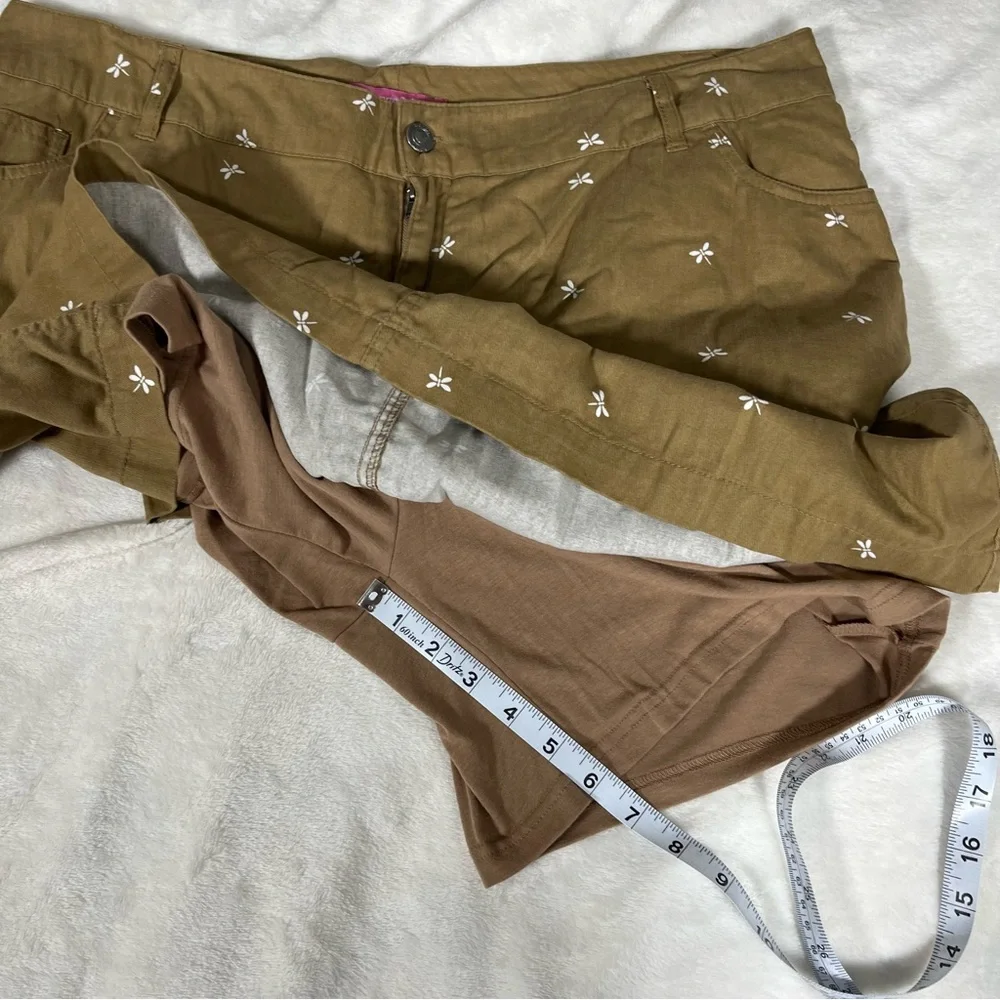 Woman Within Tan Skort with Dragonfly Pattern Women’s Plus Size 18W